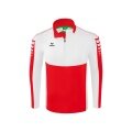 Erima Sport Long Sleeve Six Wings Training Top (100% Polyester, Stand-up Collar, 1/2 Zip) Red/White Men