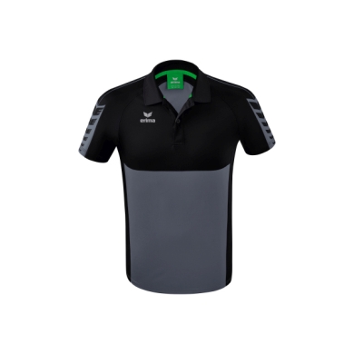 Erima Sport-Polo Six Wings (100% Polyester, quick-drying, comfortable to wear) grey/black Men