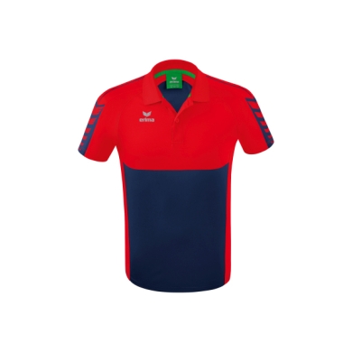 Erima Sport-Polo Six Wings (100% Polyester, fast drying, comfortable feel) navy blue/red Men