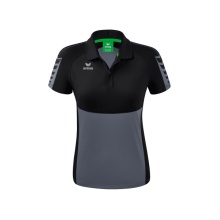 Erima Sport-Polo Six Wings (100% Polyester, tailored cut, quick-drying) grey/black Women