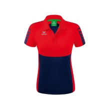 Erima Sport Polo Six Wings (100% Polyester, tailored cut, quick-drying) navy blue/red Women