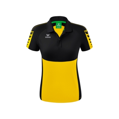 Erima Sport-Polo Six Wings (100% Polyester, tailored cut, quick-drying) yellow/black Women