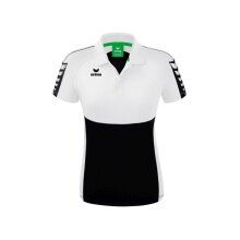 Erima Sport Polo Six Wings (100% Polyester, tailored cut, quick-drying) black/white Women