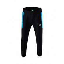 Erima Presentation Pants Team long (100% Polyester, lightweight, modern slim fit) black/curacao blue Men