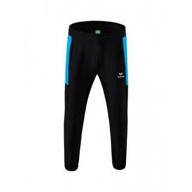 Erima Presentation Pants Team long (100% Polyester, light, modern slim fit) black/curacao blue Boys