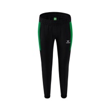 Erima Presentation Trousers Team long (100% Polyester, light, modern slim fit) black/emerald Women