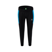 Erima Presentation Pants Team long (100% Polyester, light, modern slim fit) black/curacao blue Women