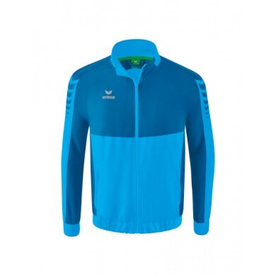 Erima Presentation Jacket Six Wings (100% Polyester, Stand-up Collar, without Lining) Curacao Blue Men