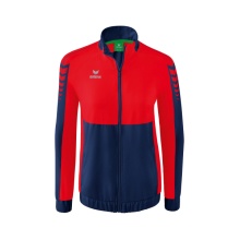 Erima Presentation Jacket Six Wings (100% Polyester, Stand-up Collar, Tailored Cut) Navy Blue/Red Women