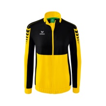 Erima Presentation Jacket Six Wings (100% Polyester, Stand-up Collar, tailored cut) yellow/black Women