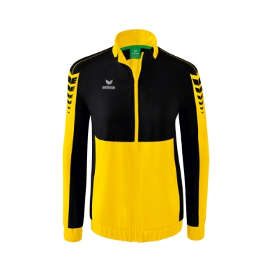 Erima Presentation Jacket Six Wings (100% Polyester, Stand-up Collar, tailored cut) yellow/black Women