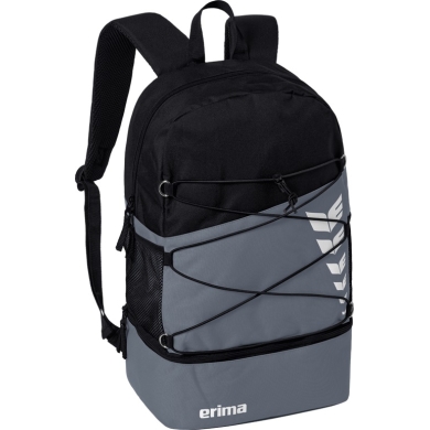 Erima Backpack Six Wings - Multifunctional backpack with double zipper - grey/black