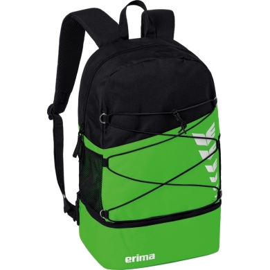 Erima Backpack Six Wings - Multifunctional backpack with double zipper - green/black