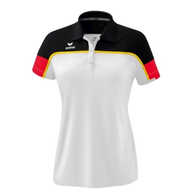 Erima Sport Polo Change (100% recycled Polyester, quick-drying functional material) white/black/red Women