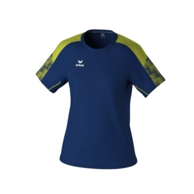 Erima Sport Shirt Evo Star (100% recycled polyester, lightweight) navy blue/lime green Ladies