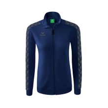 Erima Team Tracktop Essential Sports Jacket - comfortable, ribbed cuffs, side pockets - navy blue/grey Women