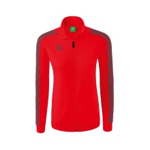 Erima Team Essential Tracktop Sports Jacket - comfortable, ribbed cuffs, side pockets - red/grey Women