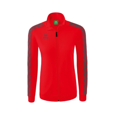 Erima Team Essential Tracktop Sports Jacket - comfortable, ribbed cuffs, side pockets - red/grey Women