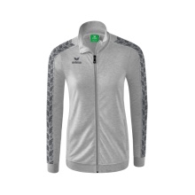 Erima Team Essential Tracktop Sports Jacket - comfortable, ribbed cuffs, side pockets - light grey/grey Women