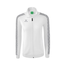 Erima Team Essential Tracktop Sports Jacket - comfortable, ribbed cuffs, side pockets - white/gray Women