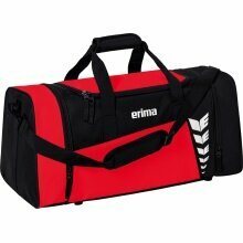 Erima Sports Bag Six Wings (Size M, 49.5 Litres, 61x29x28cm) Red/Black