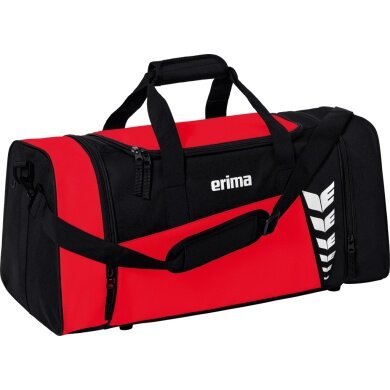 Erima Sports Bag Six Wings (Size S, 28 Litres, 49x23x25cm) Red/Black