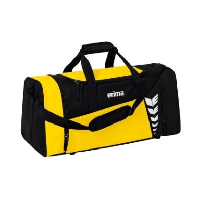 Erima sports bag Six Wings (Size S, 28 litres, 49x23x25cm) yellow/black