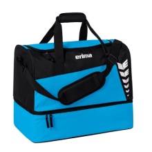 Erima sports bag Six Wings with bottom compartment (Size S - 35 litres) curacao blue/black 40x25x35cm