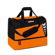 Erima sports bag Six Wings with bottom compartment (Size M - 60 litres) orange/black 50x30x40cm