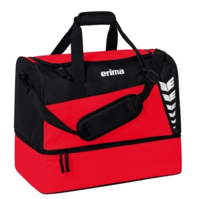 Erima sports bag Six Wings with bottom compartment (size M - 60 liters) red/black 50x30x40cm