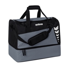 Erima sports bag Six Wings with bottom compartment (Size S - 35 litres) grey/black 40x25x35cm