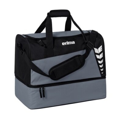 Erima sports bag Six Wings with bottom compartment (Size S - 35 litres) grey/black 40x25x35cm