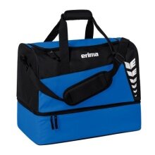 Erima sports bag Six Wings with bottom compartment (Size S - 35 litres) royal blue/black 40x25x35cm