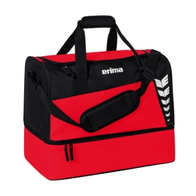 Erima Sports Bag Six Wings with Bottom Compartment (Size L - 94.5 Litres) Red/Black 60x35x45cm