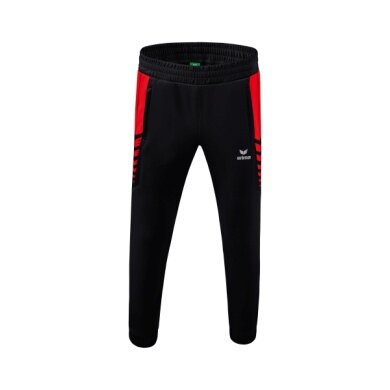 Erima Training Pants Six Wings Worker long (100% Polyester, sporty fit) black/red Men