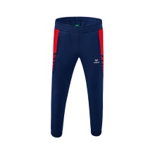 Erima Training Pants Six Wings Worker long (100% Polyester, sporty fit) navy blue/red Men