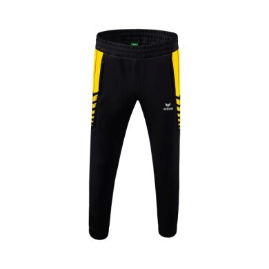 Erima Training Pants Six Wings Worker long (100% Polyester, sporty fit) black/yellow Boys