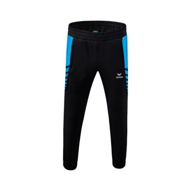 Erima Training Pants Six Wings Worker (100% Polyester, sporty fit) long black/curacao blue Boys