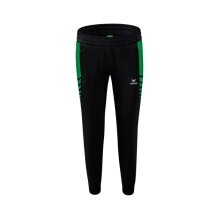 Erima Training Pants Six Wings Worker long (100% Polyester, sporty fit) black/emerald Women