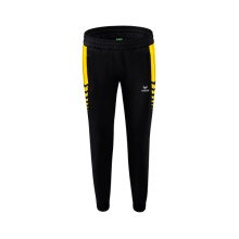 Erima Training Pants Six Wings Worker long (100% Polyester, sporty fit) black/yellow Women