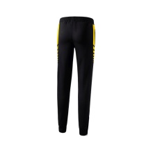 Erima Training Pants Six Wings Worker long (100% Polyester, sporty fit) black/yellow Women