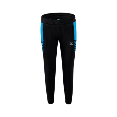 Erima Training Pants Six Wings Worker long (100% Polyester, sporty fit) black/curacao blue Women