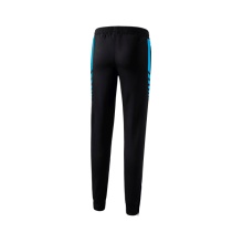 Erima Training Pants Six Wings Worker long (100% Polyester, sporty fit) black/curacao blue Women