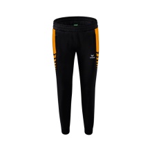 Erima Training Pants Six Wings Worker long (100% Polyester, sporty fit) black/orange Women