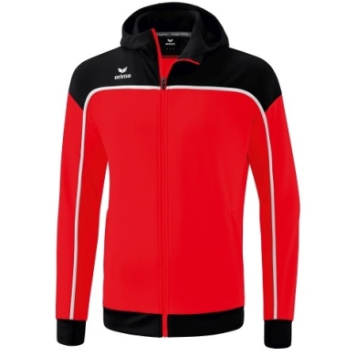 Erima Training Jacket Change with Hood (recycled Polyester, durable, with zip pockets) red/black Men