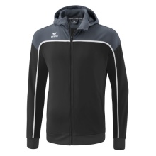 Erima Training Jacket Change with Hood (recycled Polyester, durable, with zip pockets) black/grey Boys