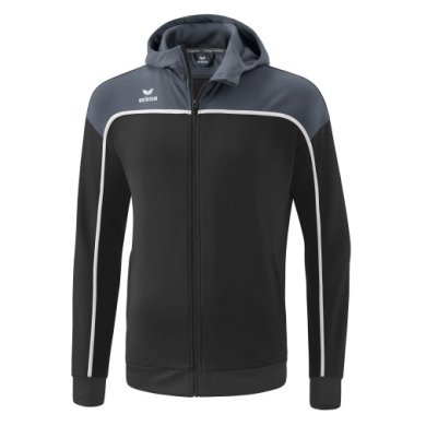 Erima Training Jacket Change with Hood (recycled Polyester, durable, with zip pockets) black/grey Boys