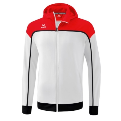 Erima Training Jacket Change with Hood (recycled Polyester, durable, with zip pockets) white/red Boys