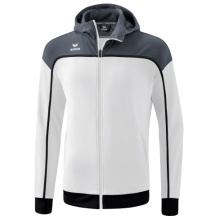 Erima Training Jacket Change with Hood (recycled polyester, durable, with zip pockets) white/grey Boys