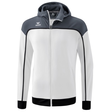 Erima Training Jacket Change with Hood (recycled polyester, durable, with zip pockets) white/grey Boys